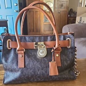 Michael Kors Dark Brown Iconic Hamilton Handbag